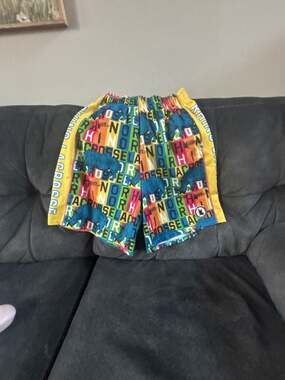Flow Society Mens Lacrosse Mesh Shorts with Rhino Graphic Print